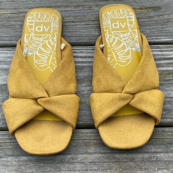 Dolce Vita Women Sandal Yellow Suede Flat Ladies Shoes Size 8 - Picture 9 of 12
